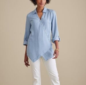 Soft Surroundings Washed 100% Tencel Tunic Top Sz M